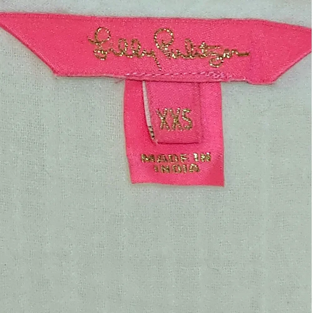 Lilly Pulitzer White Amaury Embroidered V-Neck Beach Cover-up